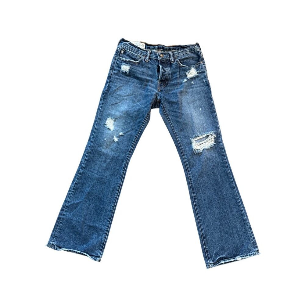 Abercrombie & Fitch Distressed Mens Jeans W30 L30 Blue Vintage Style Casual Deni